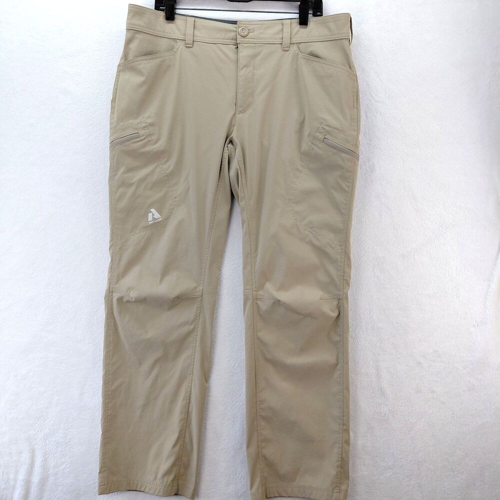Eddie Bauer First Ascent Guide Pro Hiking Pants Mens 36x32 Beige Nylon Cargo